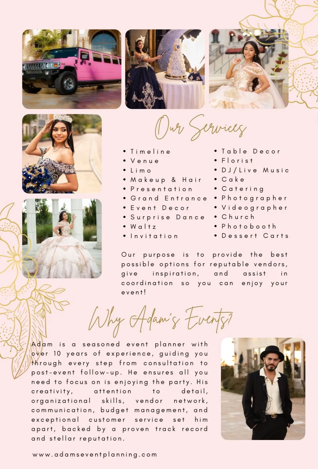 Adam's Event Planning Quinceanera